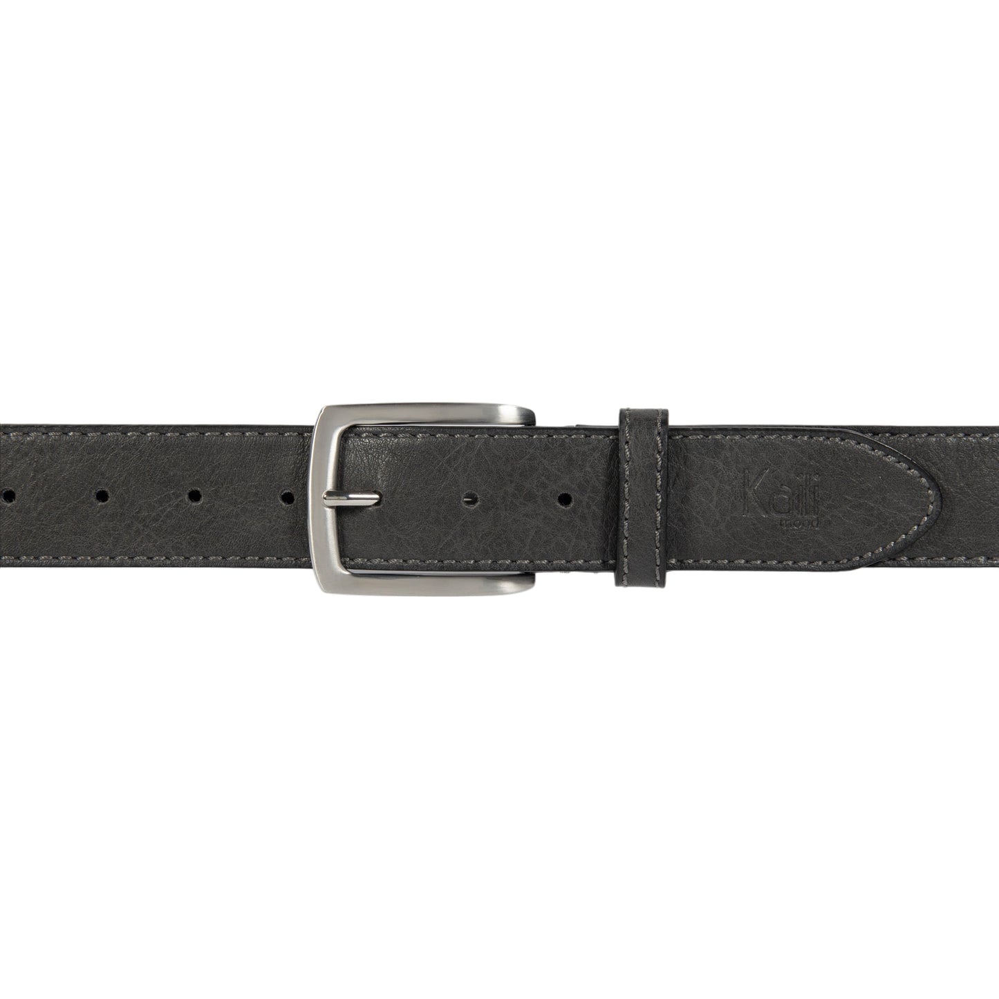 K4008KB | Men's Belt in Leather Lining Pu Finish. Anthracite color. Size: 125 x 3.8 x 0.5 cm (waist 110 cm). Packaging: hard bottom/cover Gift Box